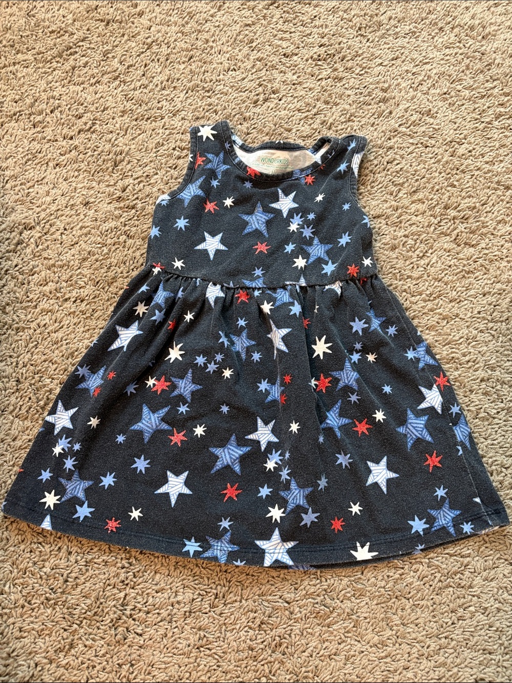 Wonderkids Navy Dress with Red, White and Blue Stars